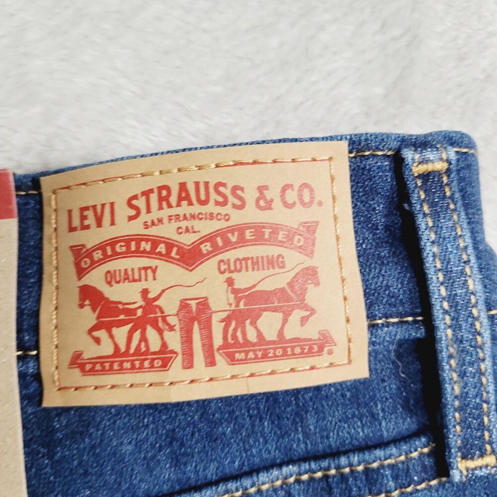 Levi's 311 Shaping Skinny Jeans Womens 31x30 Blue Med Wash Distressed Stretch - Picture 16 of 16